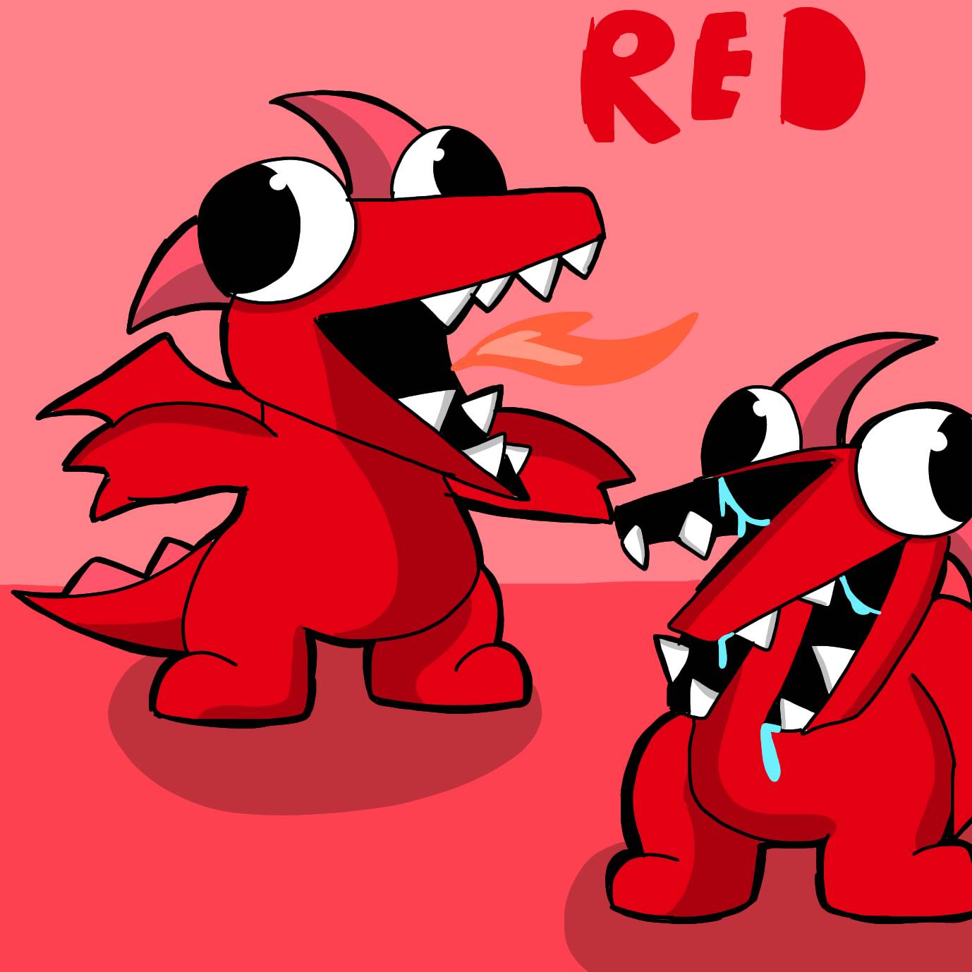 Red rainbow friends. by ExperedMilk on DeviantArt