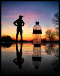 Man vs. Water Bottle by FramedByNature