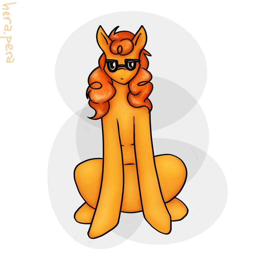 Orange-brocoli-hair-styled pony with glasses