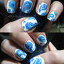blue paisley nails