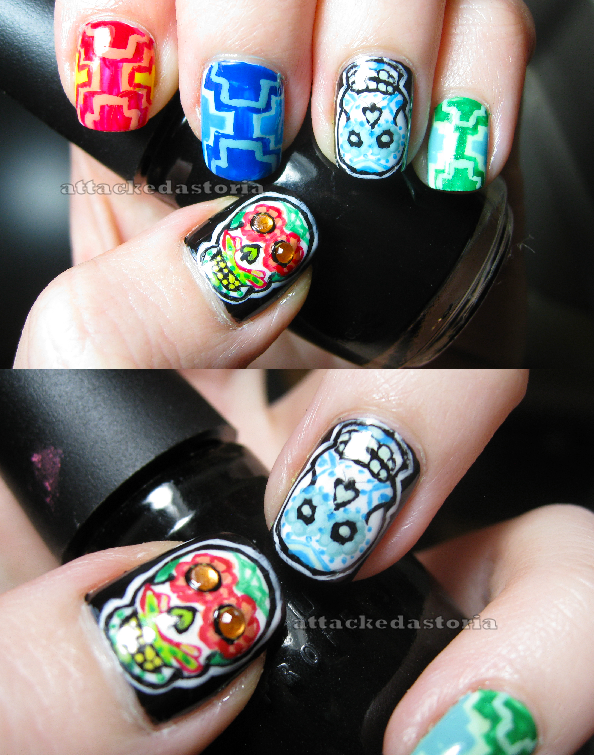 sugar skulls nails 2