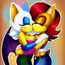 Rouge the bat and sally acorn kissing 5
