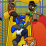 'FunPlex' playground - Twin-Slide Scene