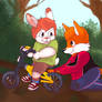 The Fox and the Bunny on Training Wheels