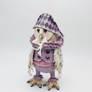 Sad Harlequin Owl Doll