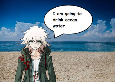 Komaeda Drinks Ocean Water