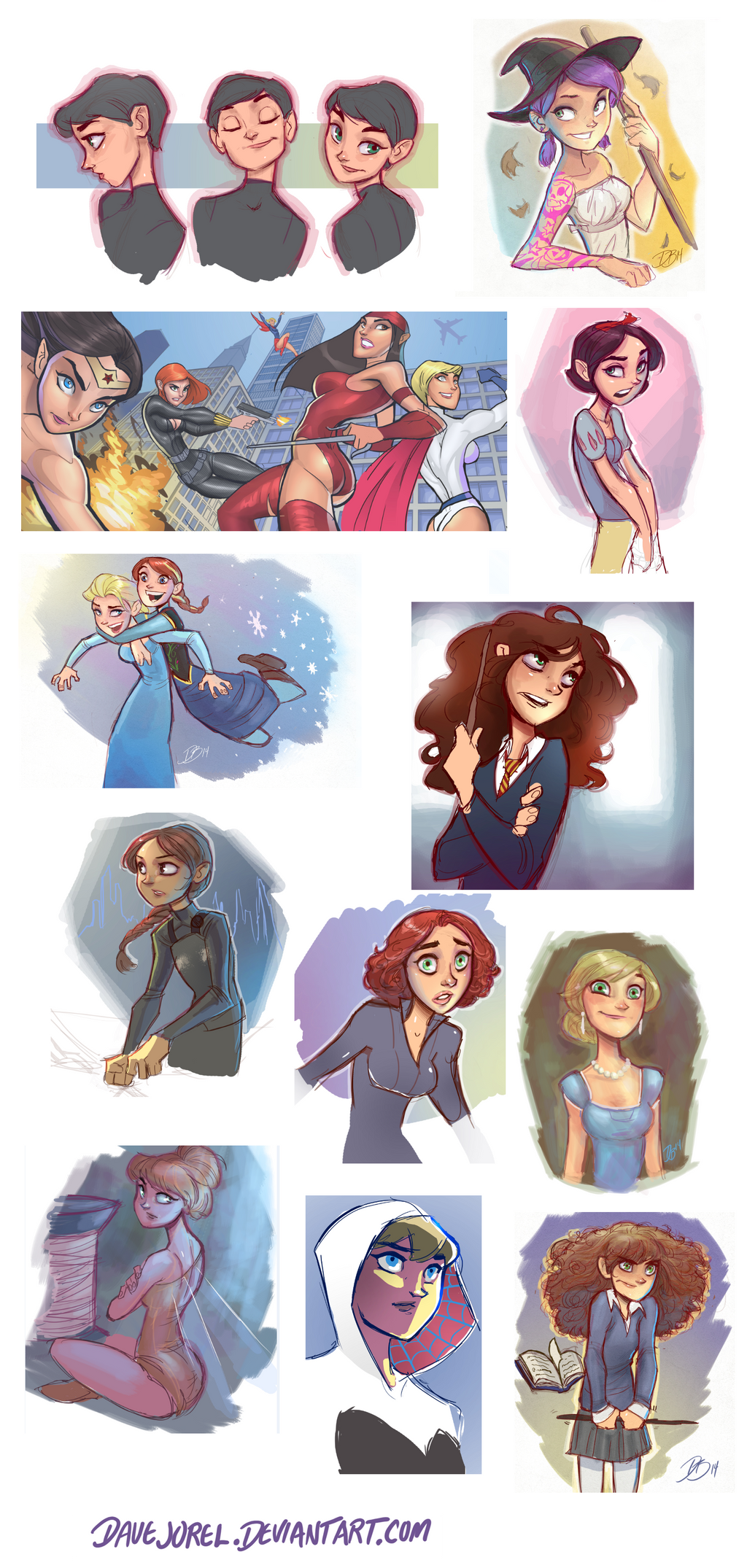 Hermoine, Hepburn, Hunger Games Etc - Sketchdump