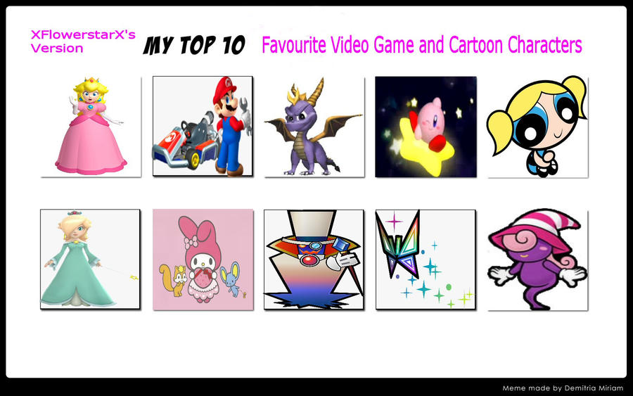 My Top 10 Fav Video Game and Cartoon Characters