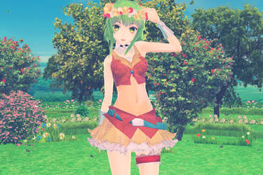 Gumi in the garden