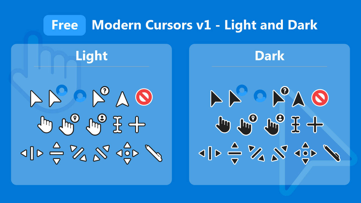Modern Cursors v1 Plus - Light and Dark by VA5HOne on DeviantArt