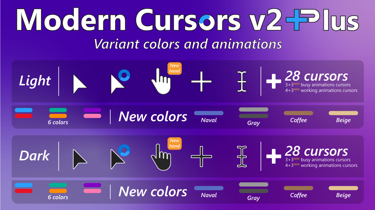 Cursor C Modern Cursors v2 Plus - Light and Dark by VA5HOne on DeviantArt
