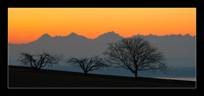 Levre de soleil sur les alpes