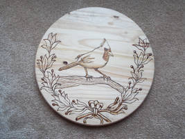 cardinal woodburning