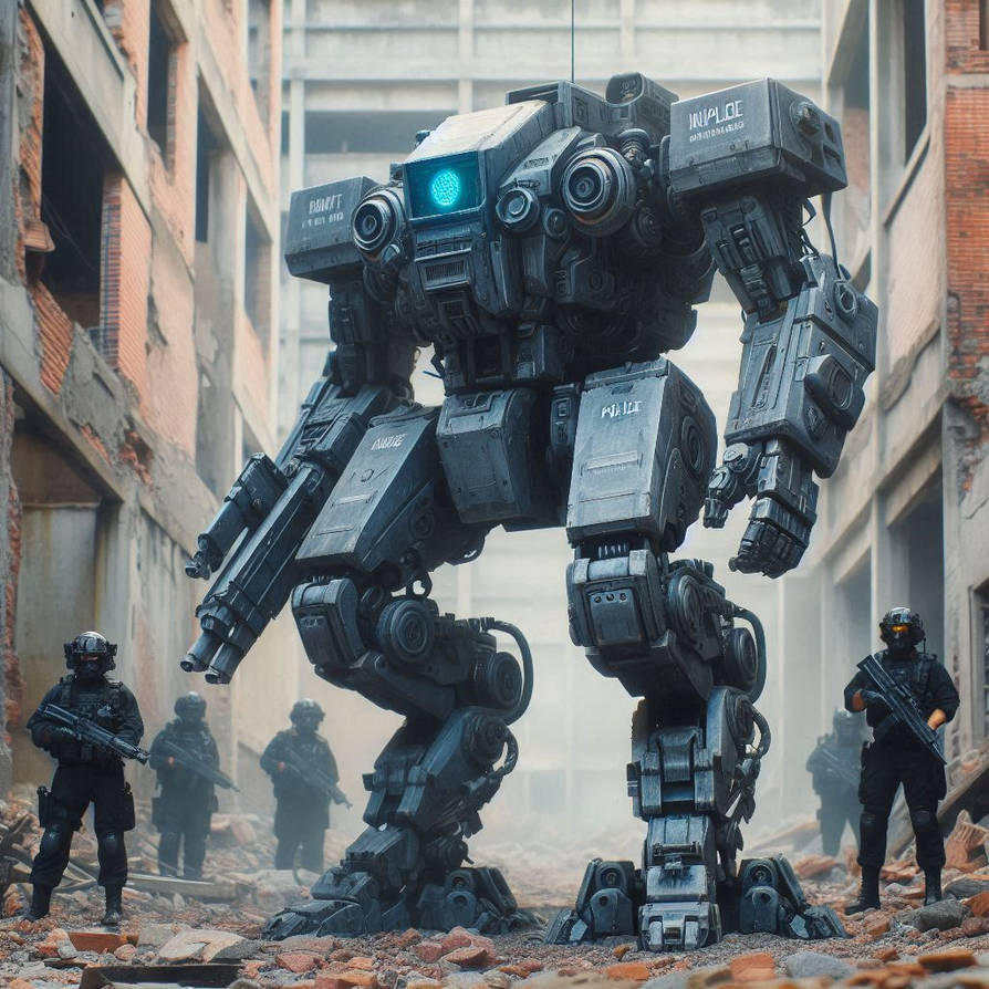 Police squad with mech support by Robot-Koshka on DeviantArt