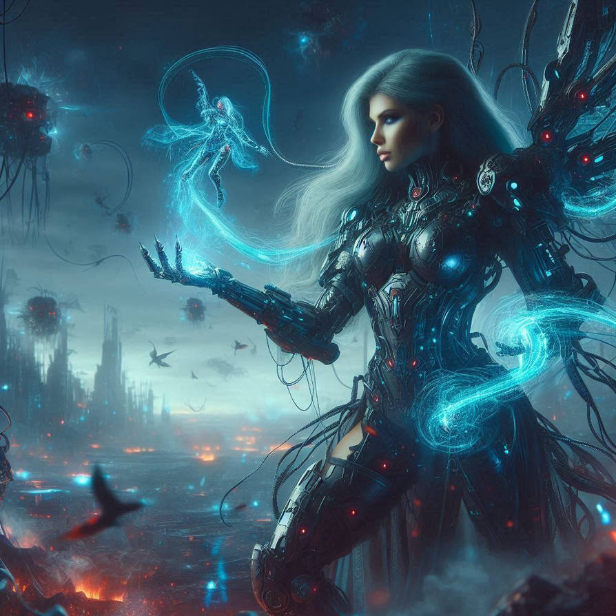 Magic Vs Technology Deviantart Warrior of Technology and Magic by Robot-Koshka on DeviantArt