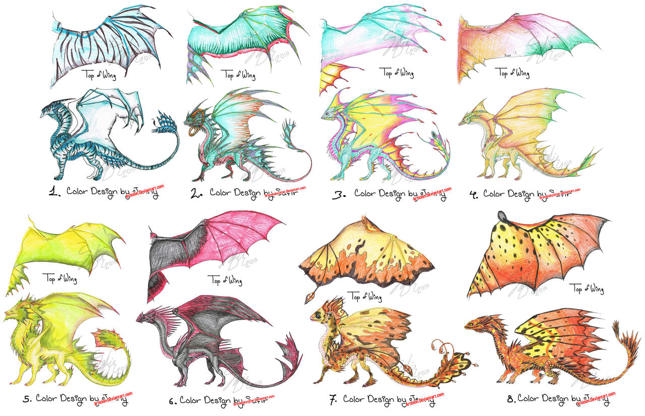 Dragon Color Designs 1-8