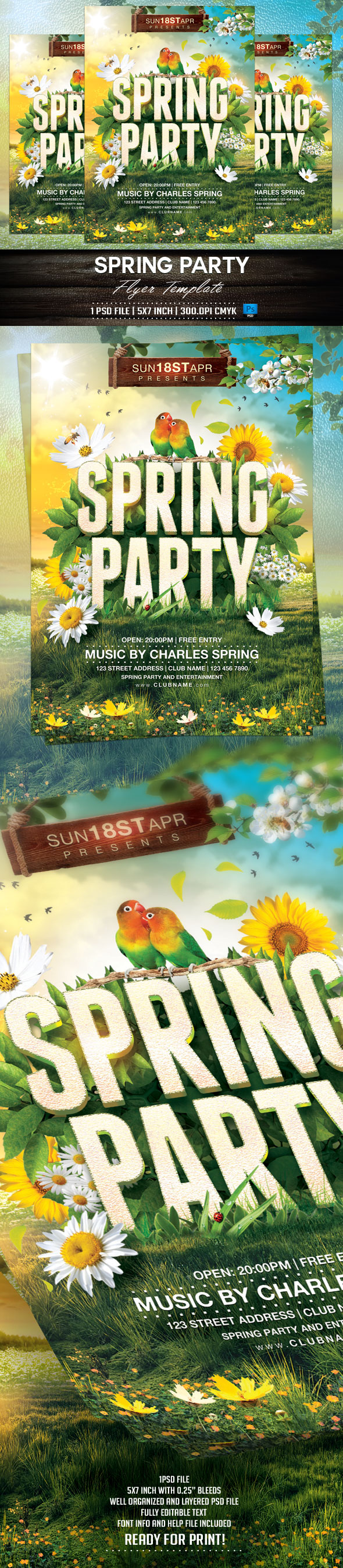 Spring Party Flyer Template