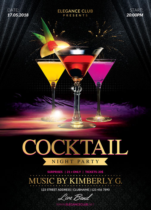 Cocktail Night Party Flyer Templat by BriellDesign on DeviantArt