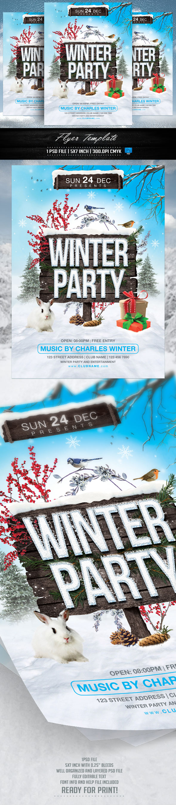 Winter Party Flyer Template