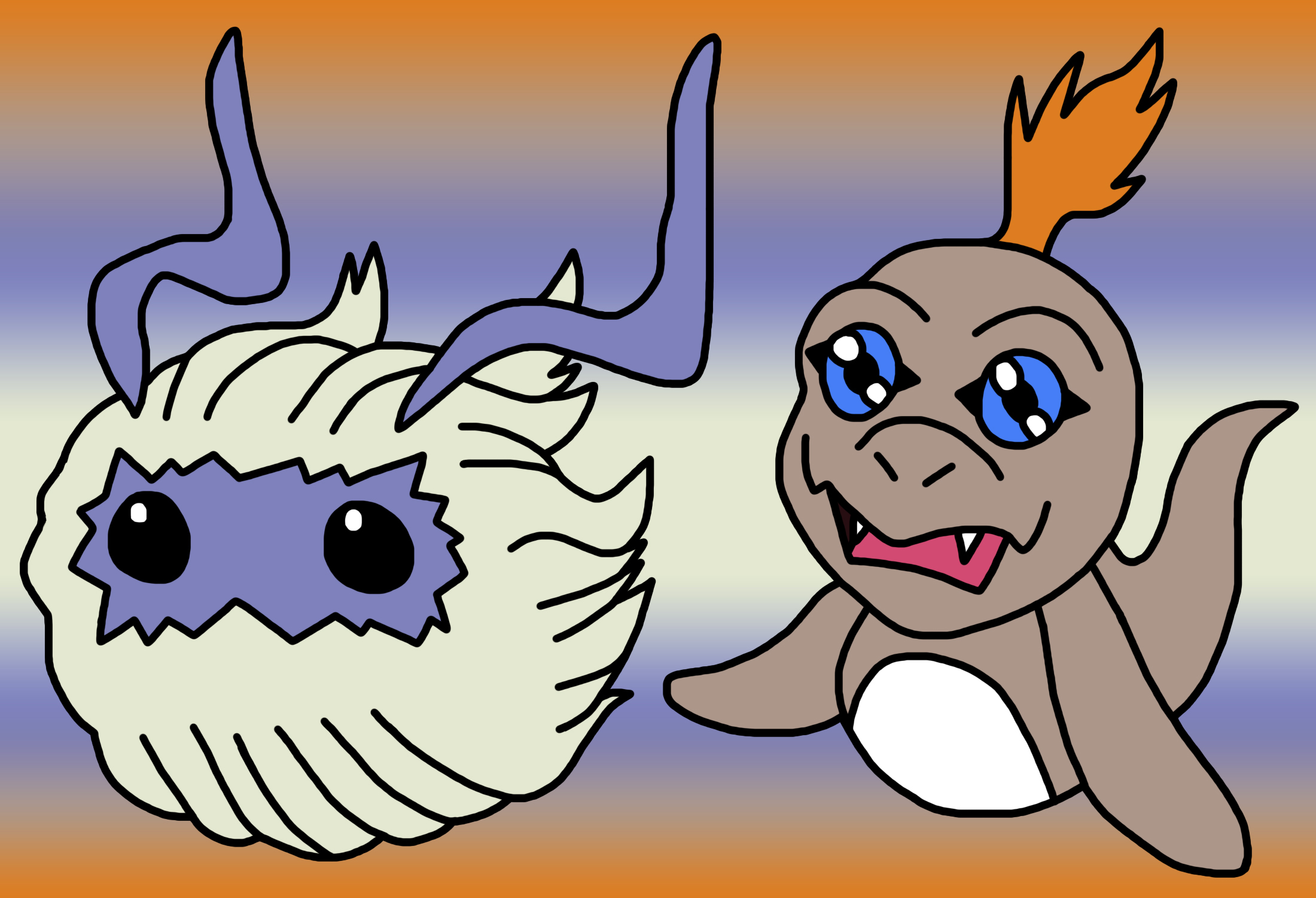 Yuramon And Bukamon/Pukamon by Geordinho on DeviantArt