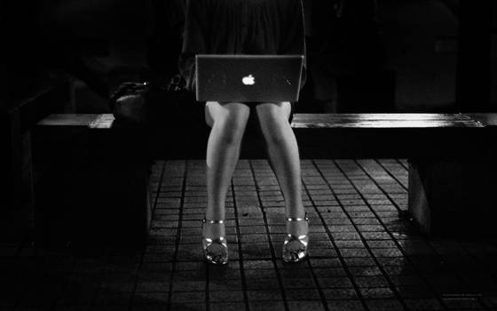 Mac Book with Strap Shoes