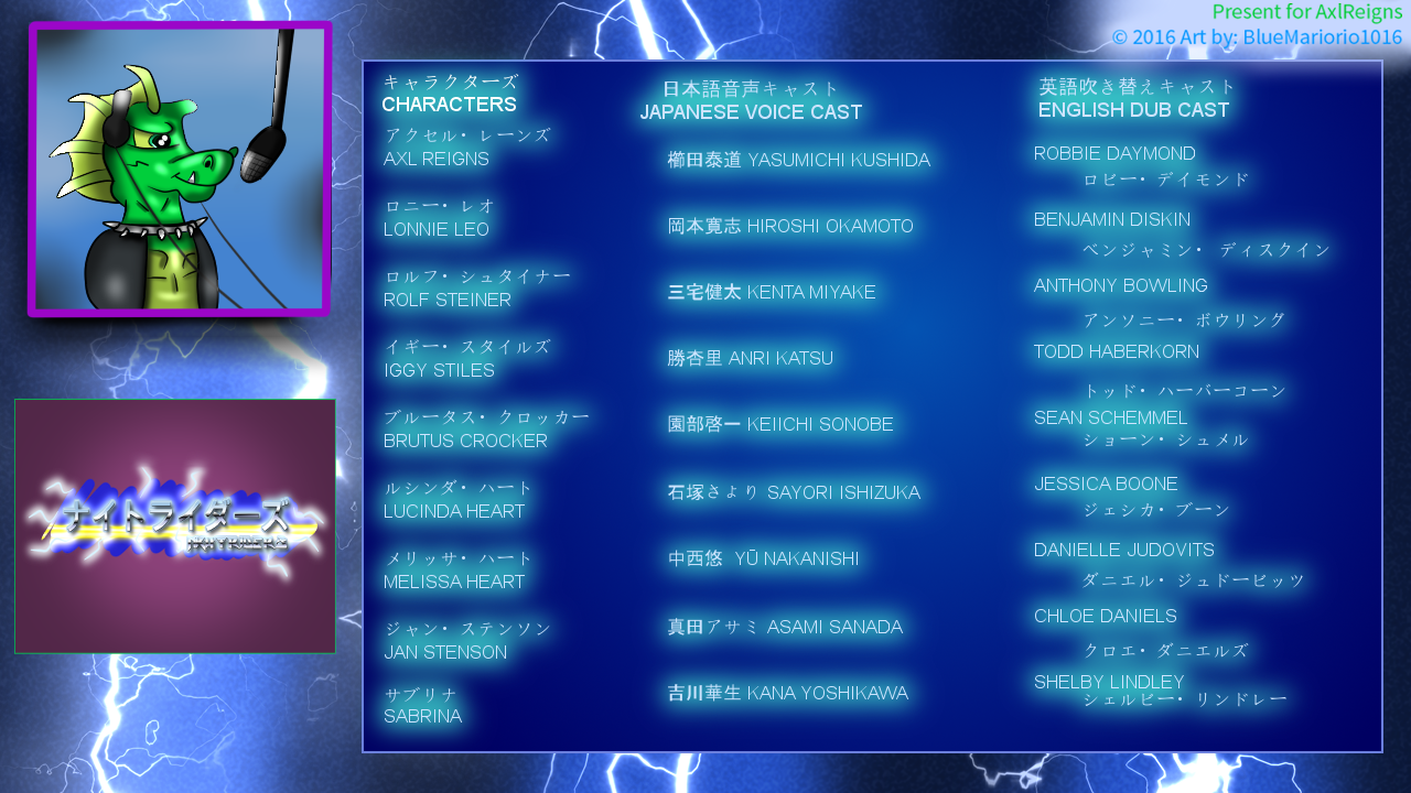 Nightriders Anime Voice Cast Jp En By Bluemario1016 On Deviantart Nightriders Anime Voice Cast Jp En By Bluemario1016 On Deviantart