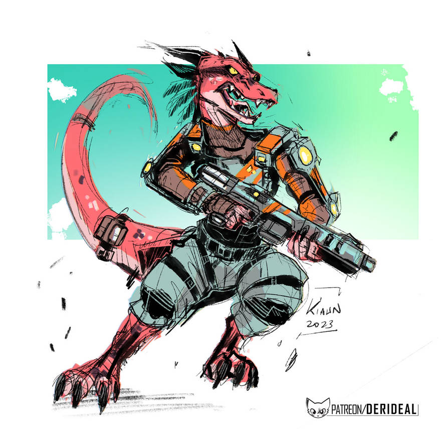 Battle lizard by Kiaun on DeviantArt