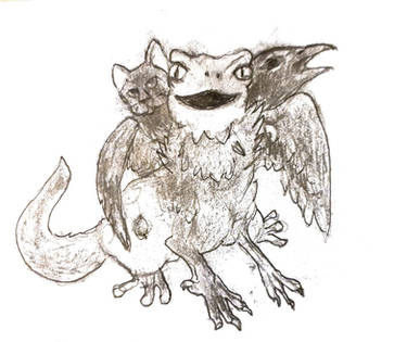 toad, cat, raven Chimera