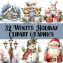 32 Winter Holiday Christmas Clipart HQ PNG Graphic