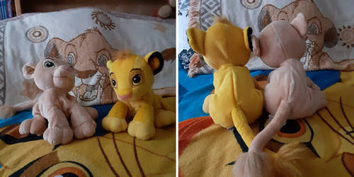 Sweetheart Simba and Nala 2002 Hasbro Plush Dolls