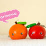 Kawaii Orange and Apple