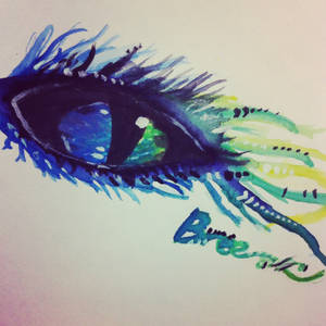 Watercolor Eye In Blues and Greens
