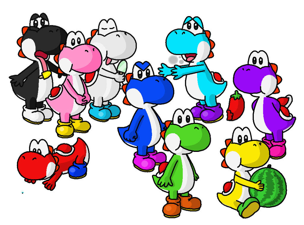 Yoshis by minimariodrawer on DeviantArt