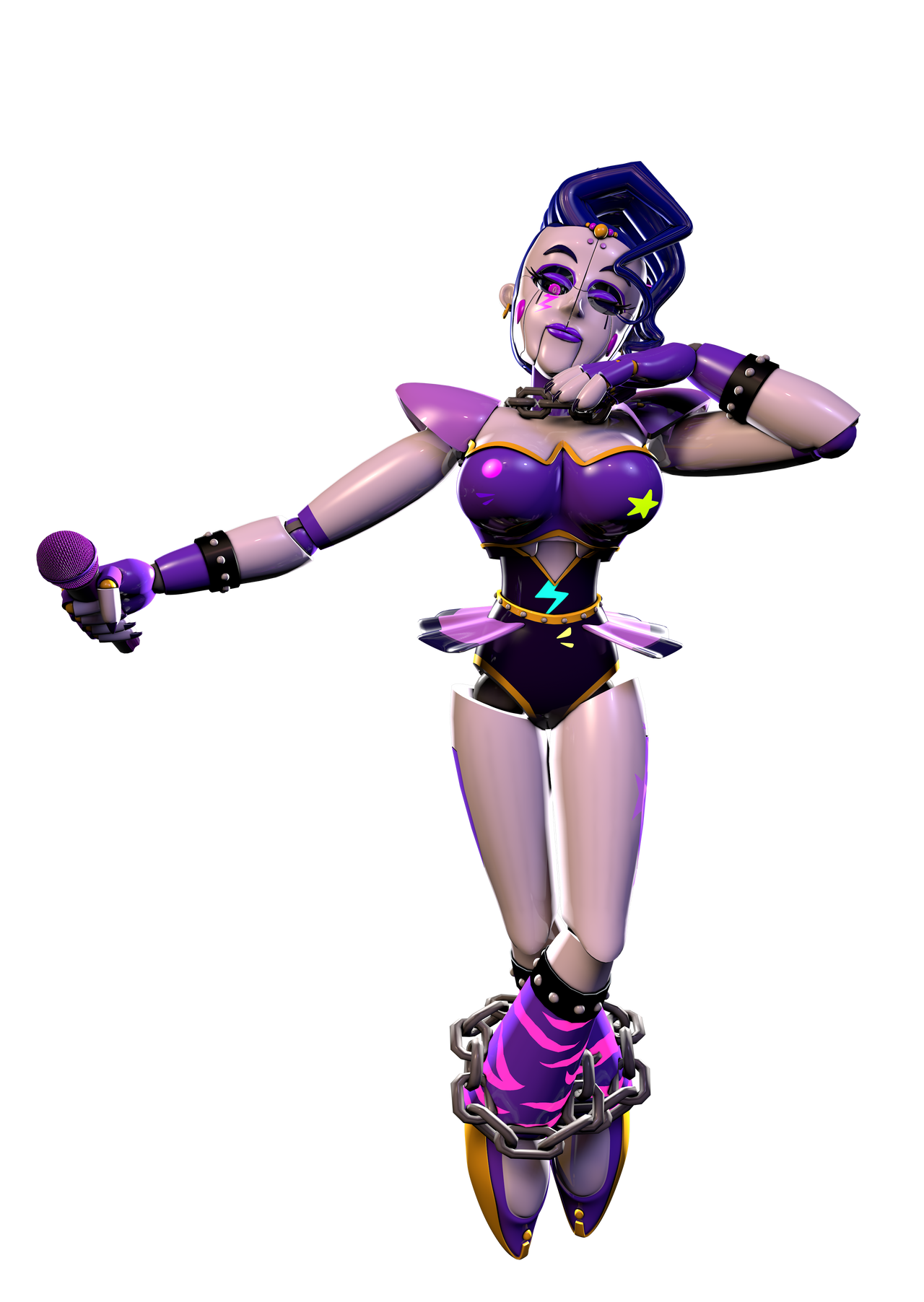 C4D/Render) Glamrock Funtime Chica (SB/Fanmade) by BlackRoseSWAGZ