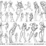 Female Character Pose and Gesture Sheet 1