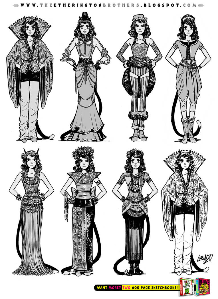 Female Character Costume Design Concepts Part 1 by EtheringtonBrothers