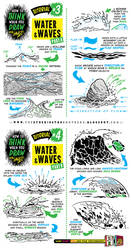 How to draw WATER WAVES SEA SPLASHES tutorial