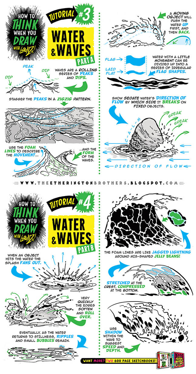 How To Draw Water Waves Sea Splashes Tutorial By Etheringtonbrothers On Deviantart