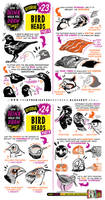 How to draw BIRDS HEADS tutorial