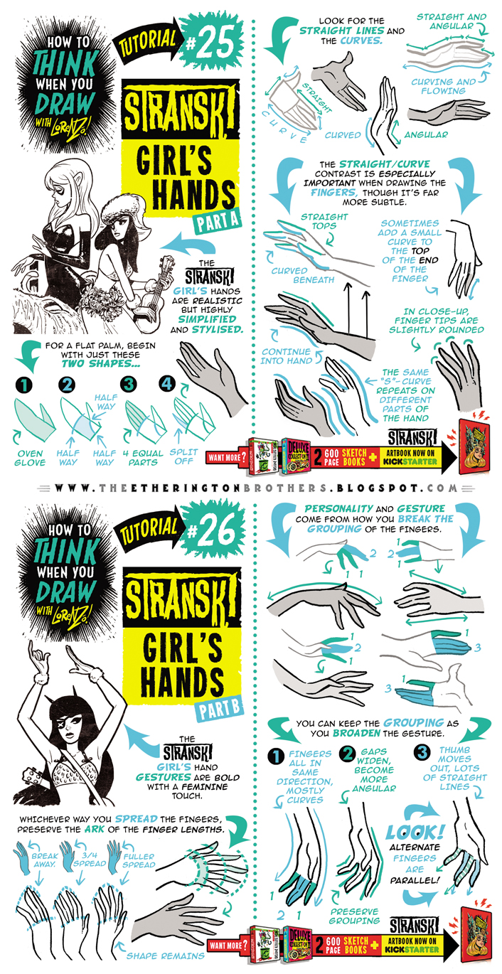Girl Hand Drawing Tutorials How to draw FEMALE AND GIRL'S HANDS tutorial by EtheringtonBrothers on ...