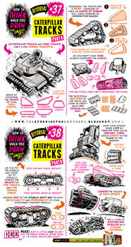 How to draw CATERPILLAR and TANK TRACKS tutorial