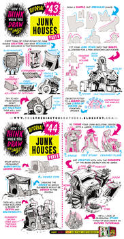 How to draw JUNK HOUSES tutorial