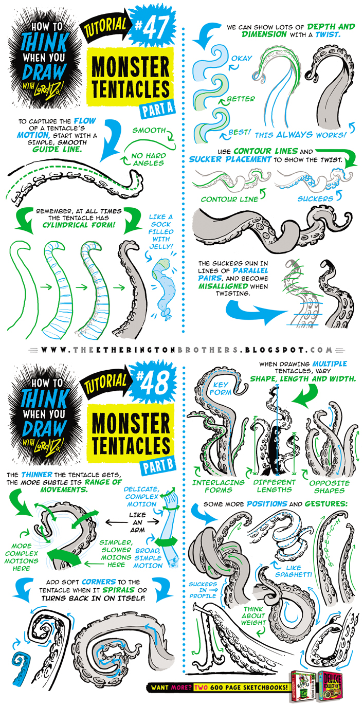 How to draw MONSTER TENTACLES tutorial by EtheringtonBrothers on DeviantArt