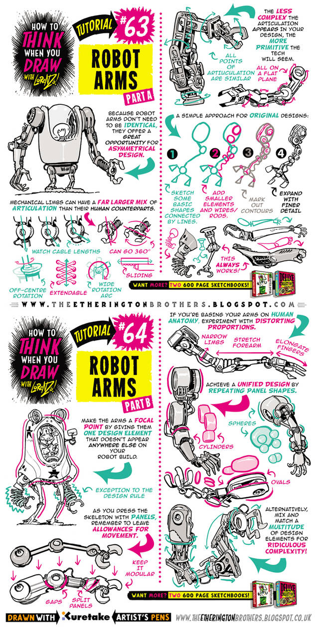 How to draw ROBOT MECH ARMS tutorial by EtheringtonBrothers on DeviantArt