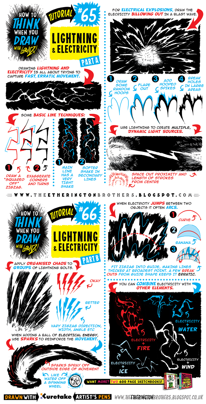 How to draw LIGHTNING and ELECTRICITY EFFECTS