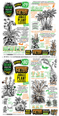 How to draw JUNGLE PLANT CLUSTERS tutorial