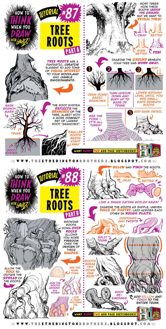 How to draw TREE ROOTS tutorial