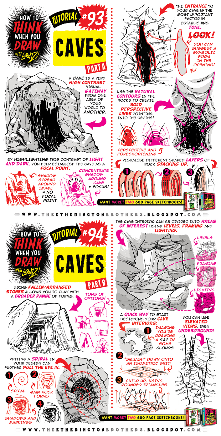 How To Draw Caves And Caverns Tutorial By Etheringtonbrothers On Deviantart