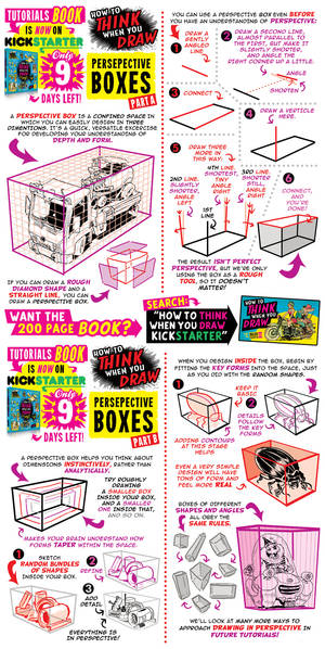 How to draw PERSPECTIVE BOXES - 1 WEEK KICKSTARTER