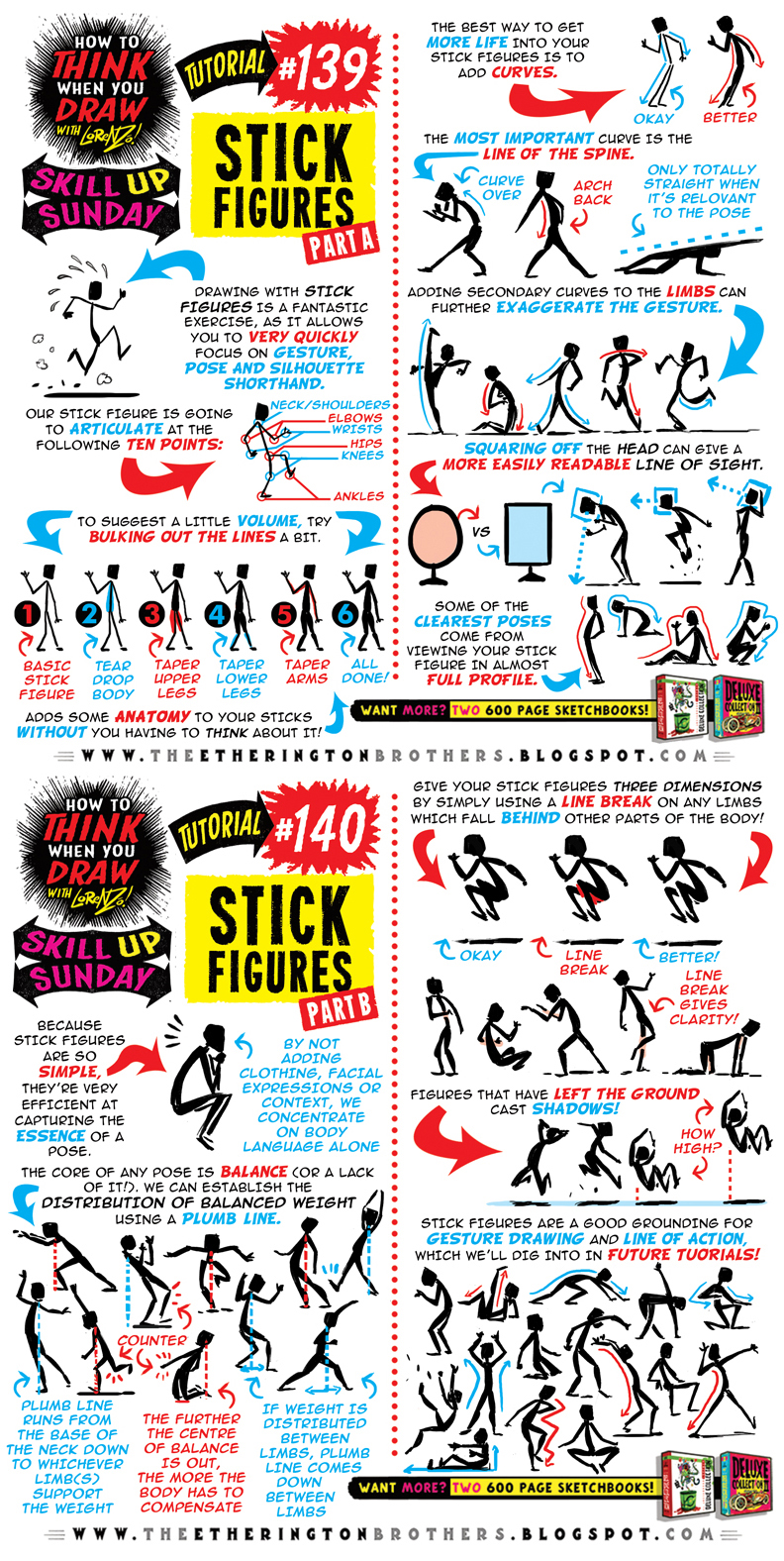 How to draw STICK FIGURES tutorial